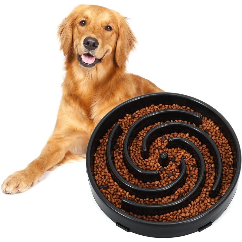 TikTok Shop Slow Feeder Dog Bowls for Large Medium Dog Non Slip Maze Puzzle Bowl Pet Slower Food Feeding Dishes Interactive Bloat Stop Preventing Choking Healthy Dog Bowl Black