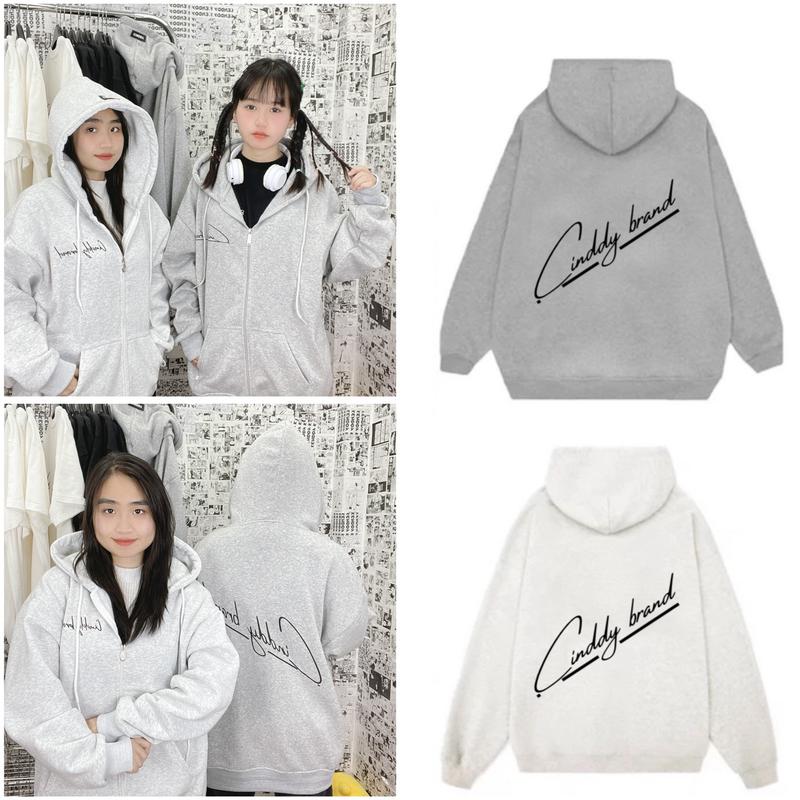 Áo Khoác Hoodie Zip CINDDY BRAND In Chữ Gạch Chân Nam Nữ-KI017 Women Top Nhung Kem Voi hoodie  zip áo  hoodie hoodie áo khoác nam mùa đông nỉ áo khoác hoodie  peaceful hoodie  reflective áo  hoodie 0