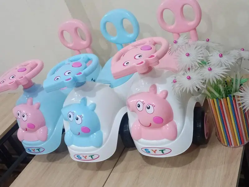 XE CHÒI 4 BÁNH HEO [THỎ] PEPA  CỰC  HÓT Bộ quà tặng Nhiều màu Đồ Chơi Pin 5