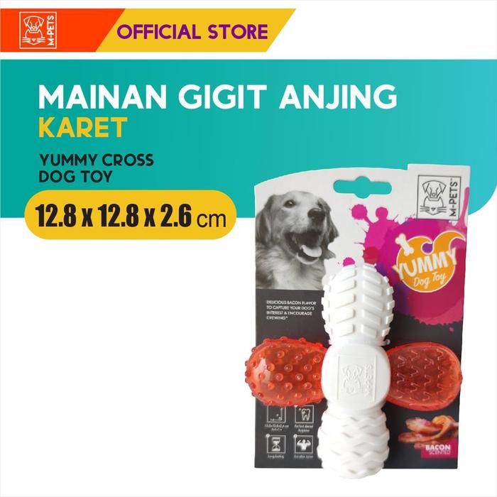 Gambar M-Pets Yummy Cross Bacon Flavor Dog Toy / Mainan gigit Anjing dari M-Pets Volk Pets Indonesia Kota Tangerang Tokopedia