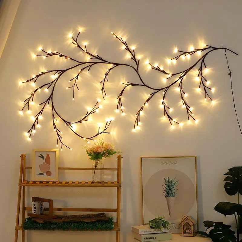 Smart Remote Control LED Vine Light, Bendable Shape Arrangement Tree Vine Light, Outdoor Balcony Warm Light Party Light for Home Decor