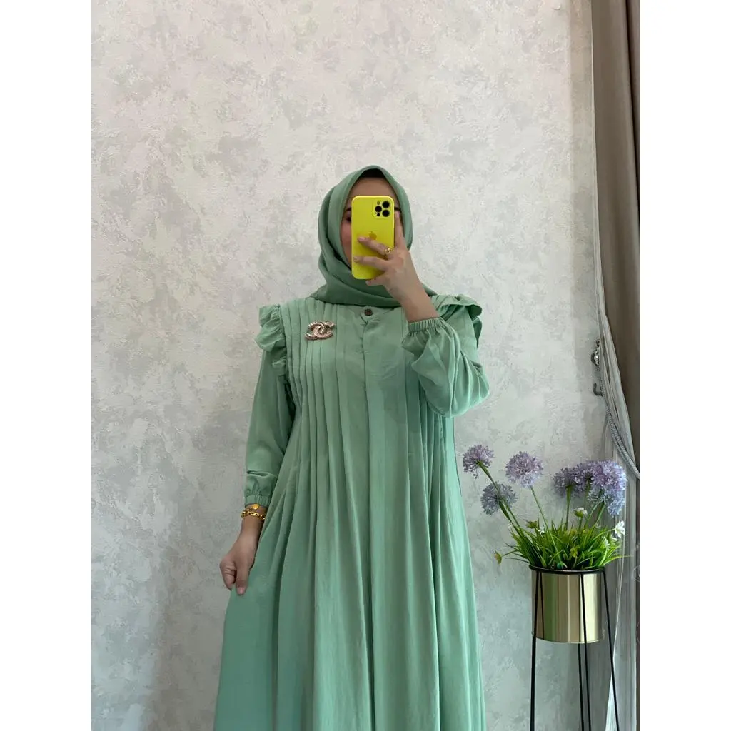 Gamis Gavesha Gown // Gamis Rifaya // Gamis Mewah // Gamis Terbaru muslim wanita crinkle  maxi  dress  Airflow Dewasa