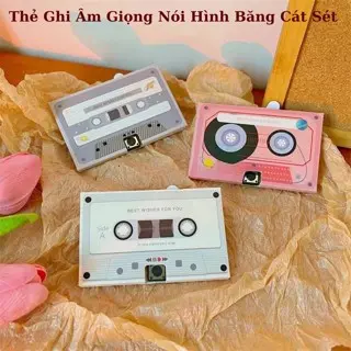 Thẻ Ghi Âm Giọng Nói Hình Băng Cát Sét, Thiệp Quà Tặng Sinh Nhật, Dịp Lễ Tặng Bạn, Người Yêu, Âm Thanh 30s/60S,Máy Ghi Âm