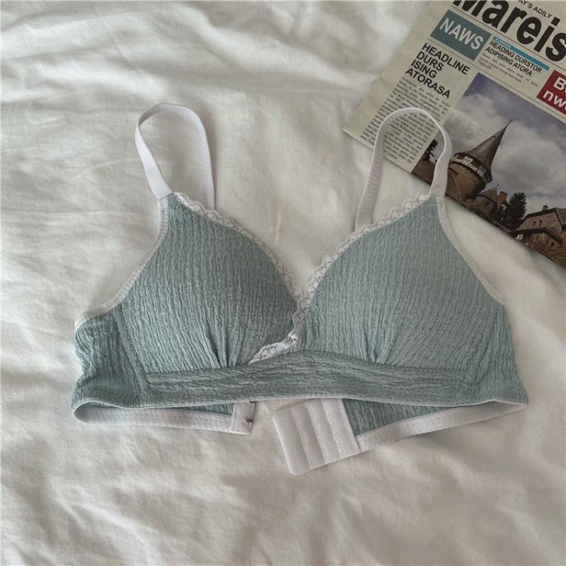 Áo lót nữ cotton không gọng viền ren BRALUNE mã 58 Women Đen 5
