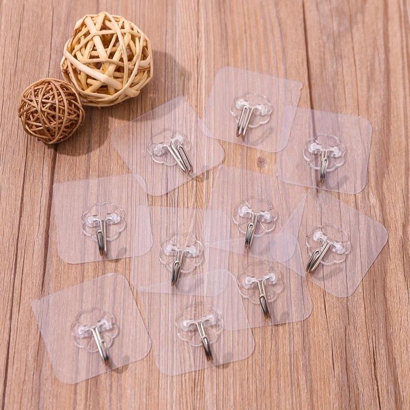 Móc Dán Tường Siêu Dính Trong Suốt, Chịu Lực Tốt Treo Đồ Dùng Siêu Chắc Chắn 6x6cm - Duli.B Home 4