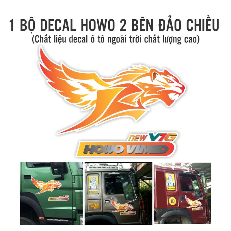 HÌNH THẬT Tem hổ Howo dán xe tải các màu decan trang trí xe tải Nhãn Dán
