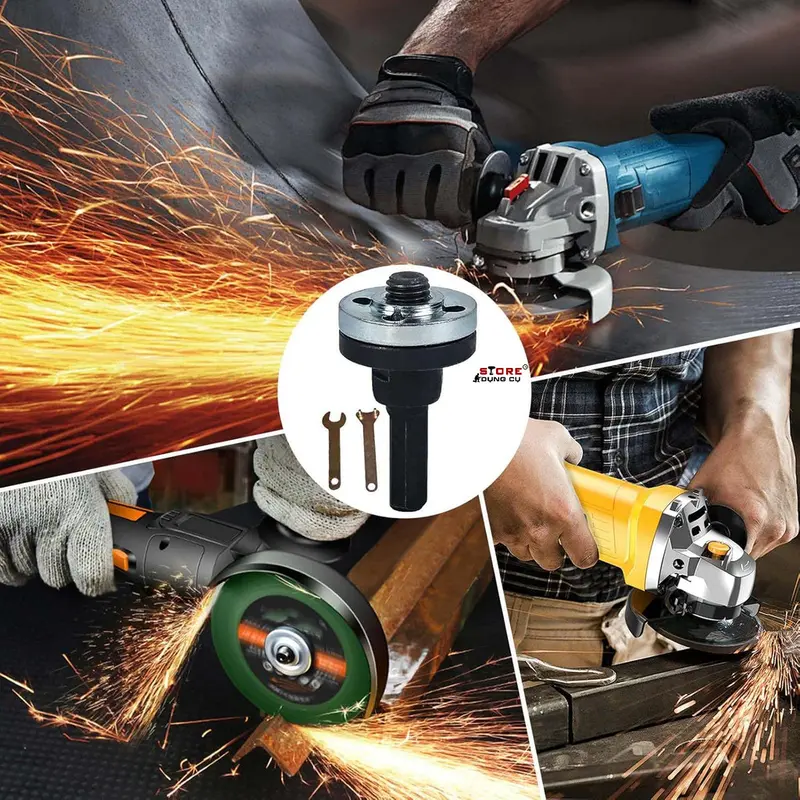 Bộ chuyển đổi máy khoan thành Máy Mài, Máy Cắt, Tay mở máy mài 100mm,  Đầu Chuyển Gắn Máy Khoan Thành Máy Cưa Cắt Mài 5