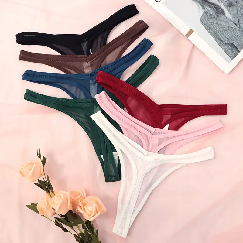 Sexy Lingerie Panties Women Thongs Transparentt Underwear Comfort G-String Solid Color Lady Briefs Low-Rise Intimates Lingerie