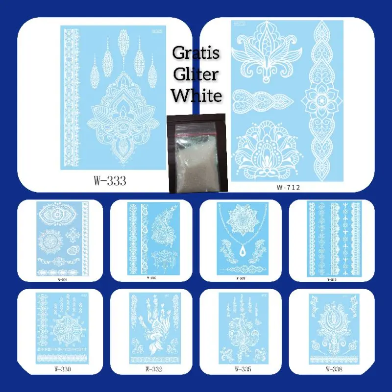 HENNA WHITE TATTO TEMPORARY STICKER