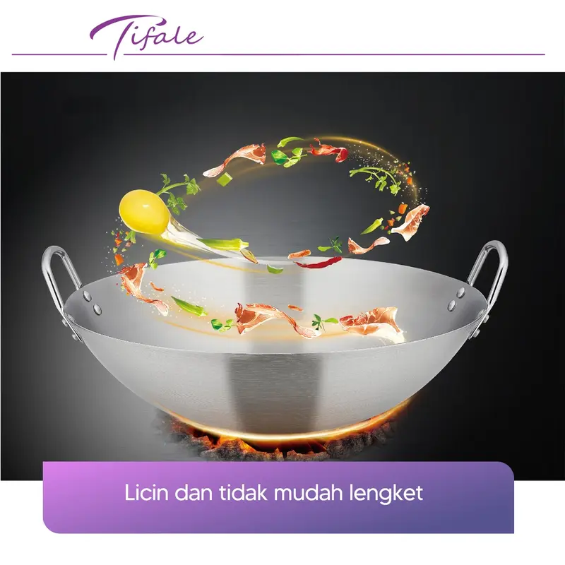 [BELI LOKAL] Tifale Wajan Stainless Tebal 6 Ukuran Dengan Pegangan Stainless Premium Quality Masak Nasi Penggorengan Steel Kitchenware 2