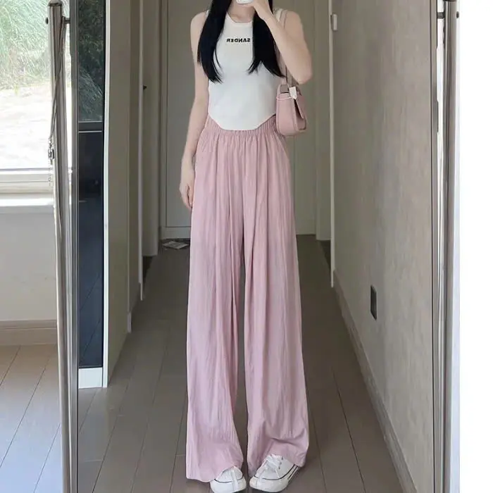 Quần Ống Rộng Nữ Vải Đũi Mát Cạp Cao Lưng Cao Xếp Ly - Hàng Đẹp Hot Trend - Ong, Women quần  ống 7