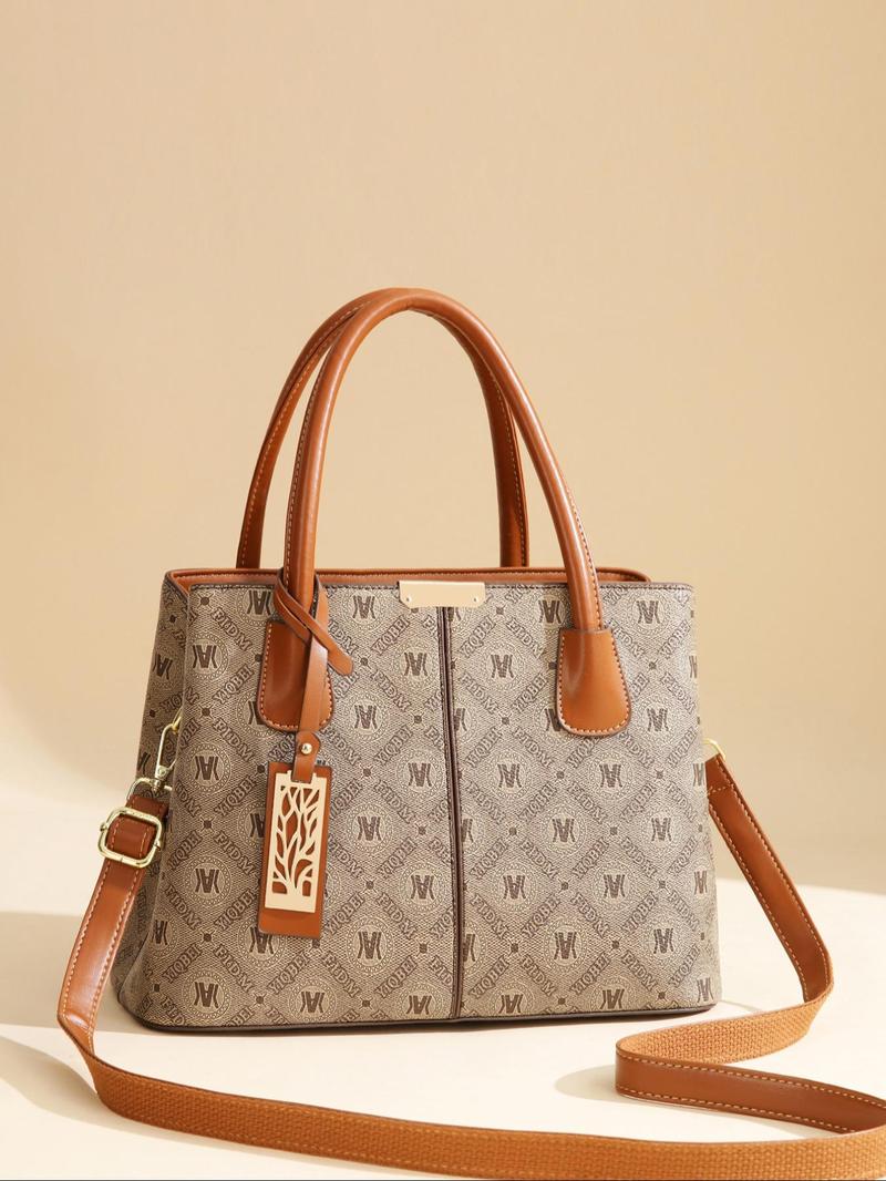 Product Introduction of Women's Fashionable Print Handbag, Casual Large Capacity Shoulder Bag for Daily Used, Trendy All-match Commuter Bag, Girl Fashionable Bag 4