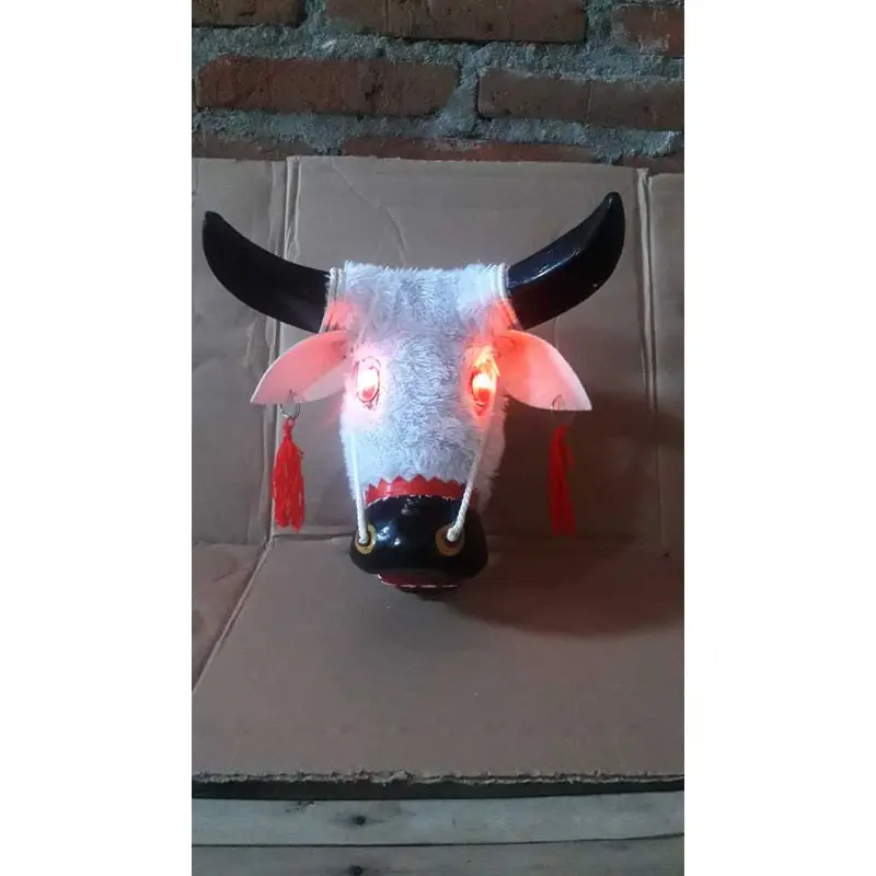 Mainan Anak Bantengan Mata Menyala  | Kuda Lumping | Topeng Banteng Kayu# 8