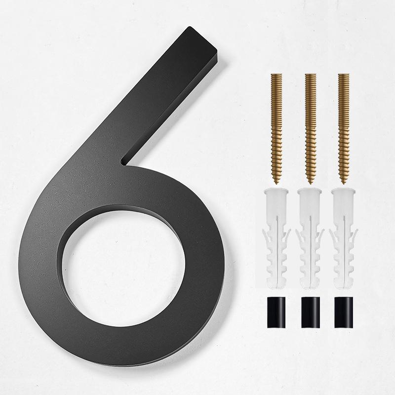 Product Introduction of Address Big Modern Door Alphabet Floating House Number Letters Sign #0-9 Black Numbers 125mm 5 in Home Outdoor 35