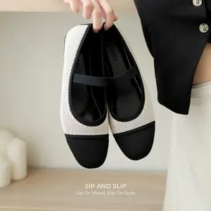 WINOD Riby Sepatu Flatshoes Cewe Rajut Slip On Mary Jane Knit Wanita