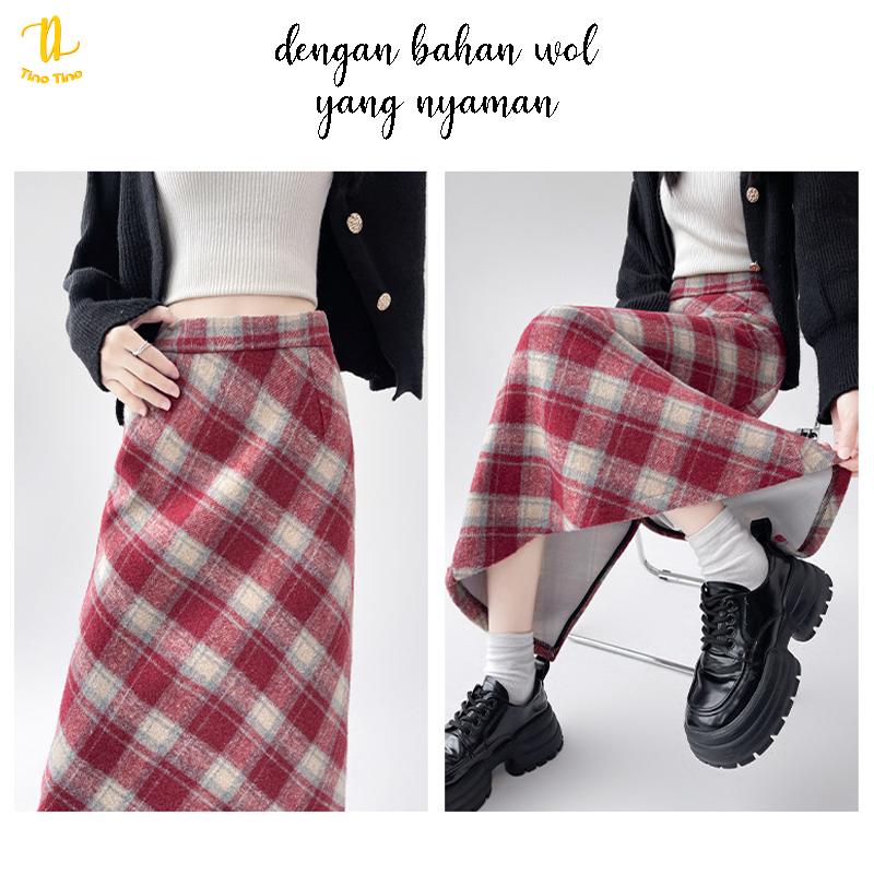 TINO TINO - Rok Highwaist Flare Plaid H1621 Skirt Higwaist Pattern Korean style Casual Kain Nyaman Simple 3