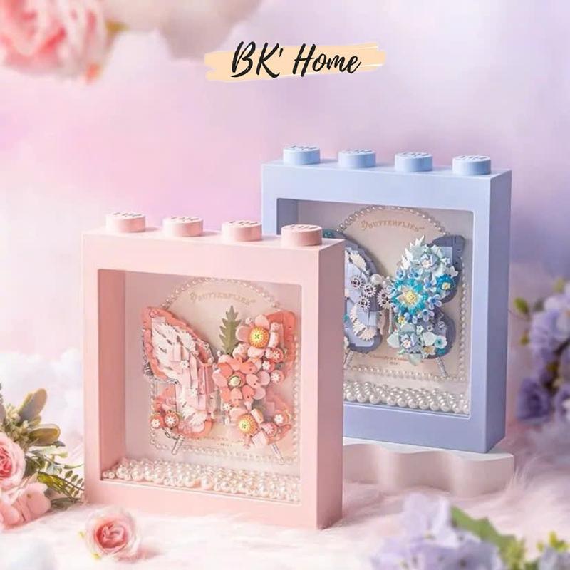 Bộ đồ chơi lắp ráp khối xây dựng hãng LOZ mô hình bức tranh hoa phát sáng 1960-1961