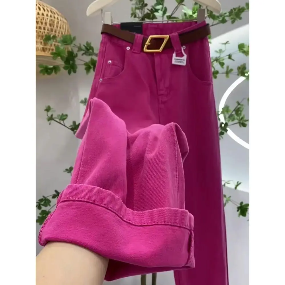 Quần Jean Ống Rộng Hẹp, Pitaya, Dành Cho Nữ, Hàng Mới Về Mùa Hè 2024, Dáng Rộng Vừa Vặn, Cạp Cao, Bó Sát, Quần Ống Đứng Lớn