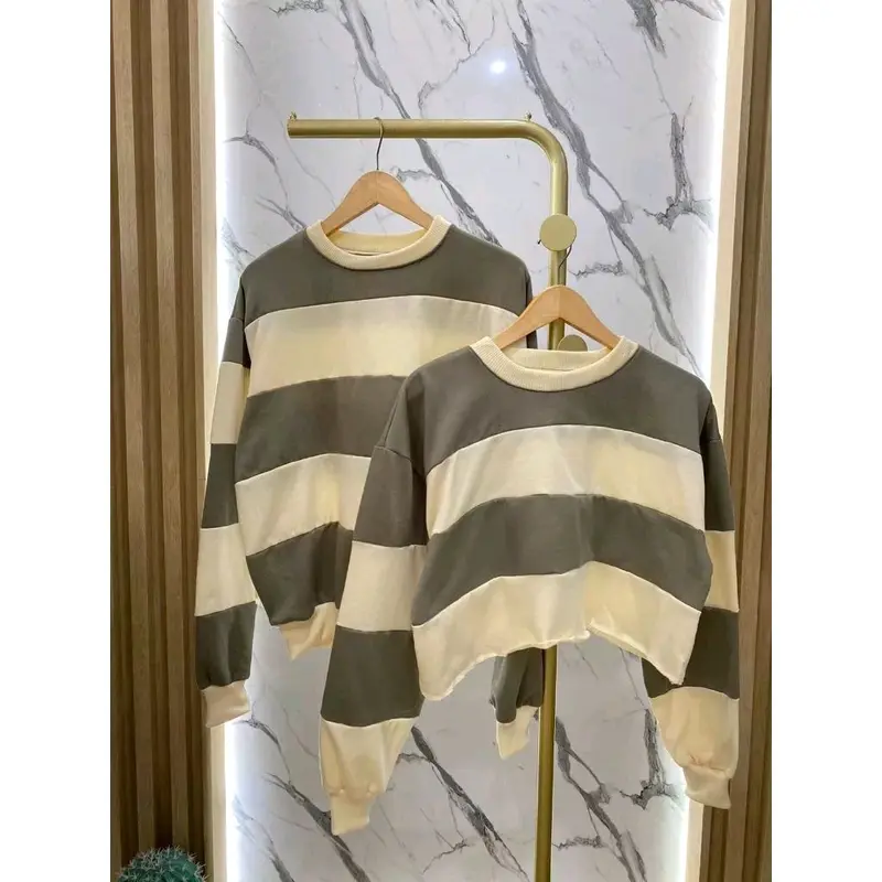 Couple Pocky Combi Oversize Korean Style Sweater Couple Atasan Crop Terbaru Fleece Kombinasi 7