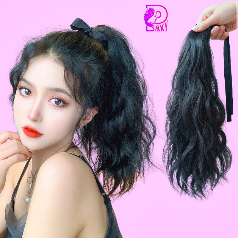 Tóc giả cột đuôi ngựa xoăn xù Tóc đuôi ngựa xoăn hippie dài 35cm dành cho nữ Women Wig buôi