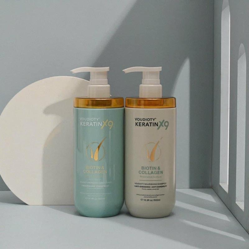 Cặp dầu gội xả biotin collagen keratin x9 chính hãng chăm sóc tóc chắc khỏe mềm mượt