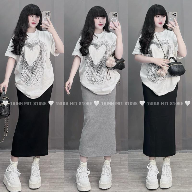   TRINH MIT Chân Váy Body Dáng Dài Bầu Cotton Zip Dày Dặn - Có Chun Chỉnh Eo Cho Mẹ Bầu Mặc Thoải Mái 