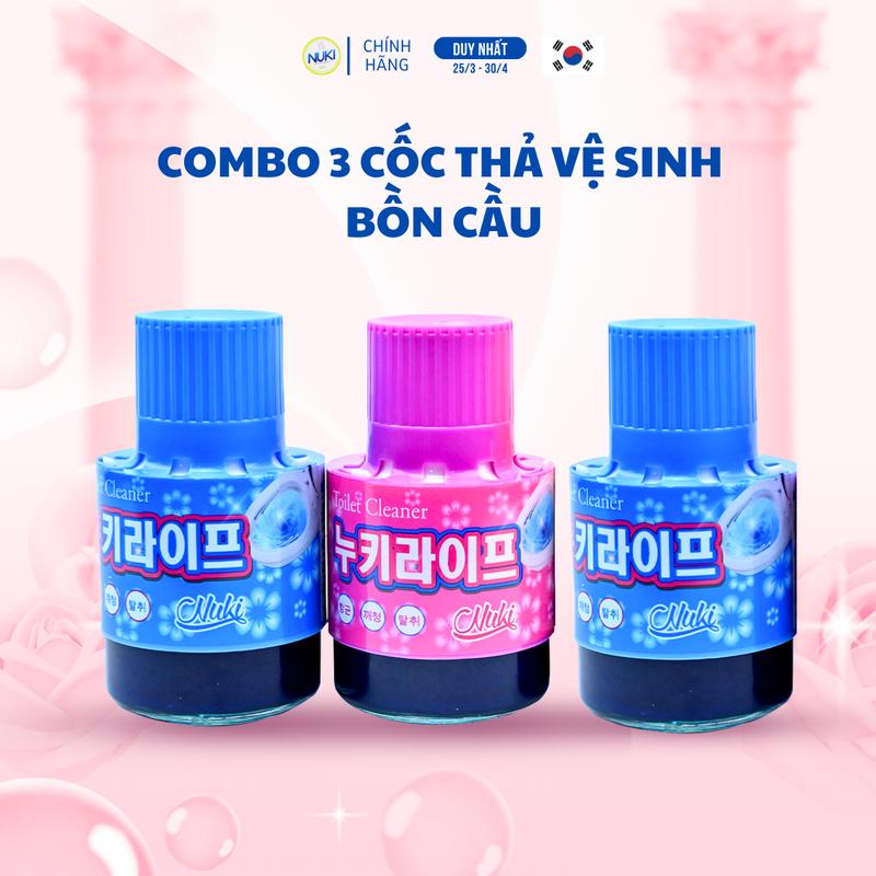 Combo 3 Cốc Tẩy Thả Vệ Sinh Bồn Cầu, Khử Mùi, Khử Khuẩn Toilet Làm Sạch tẩy  bồn tẩy  bồn