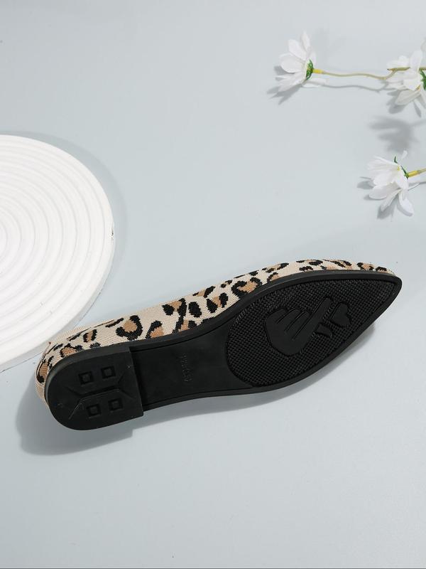 Women's Fashionable Leopard Print Slip-on Flats, Pointed Toe Flat Shoes, Casual Lightweight Breathable Comfortable Shoes for Daily Wear 3