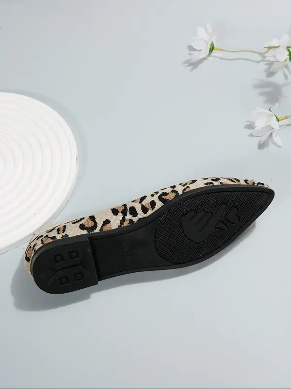 Women's Fashionable Leopard Print Slip-on Flats, Pointed Toe Flat Shoes, Casual Lightweight Breathable Comfortable Shoes for Daily Wear 3