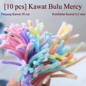 FLOPY [ 10 PCS ] Kawat Bulu Mercy / Pipe Cleaner / Bahan Kerajinan Tangan