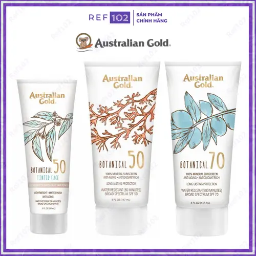 Kem chống nắng vật lý kiềm dầu Australian Gold Botanical Sunscreen Tinted Face SPF50 SPF30 [Bill US]