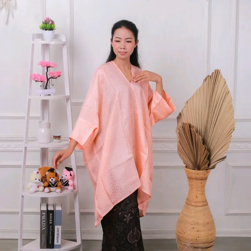 blouse kaftan tunik viscose (hanya atasan)/kaftan viscose mewah / setelan batik mewah / kaftan burkat / Atasan Muslim Motif 5