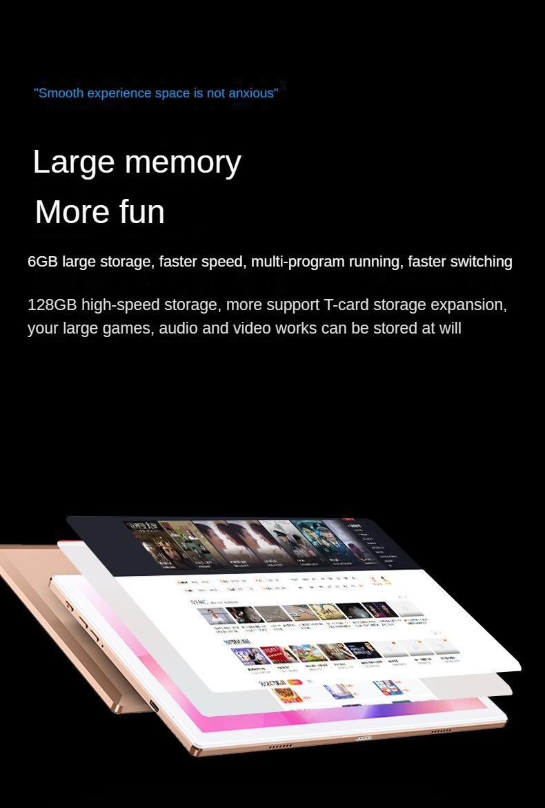 Product Introduction of Mobile Phone New K104 E-Sports Games Tablet Pc Android Card-Inserting Early Education Learning Machine Tablet Pc 2K Screen 9