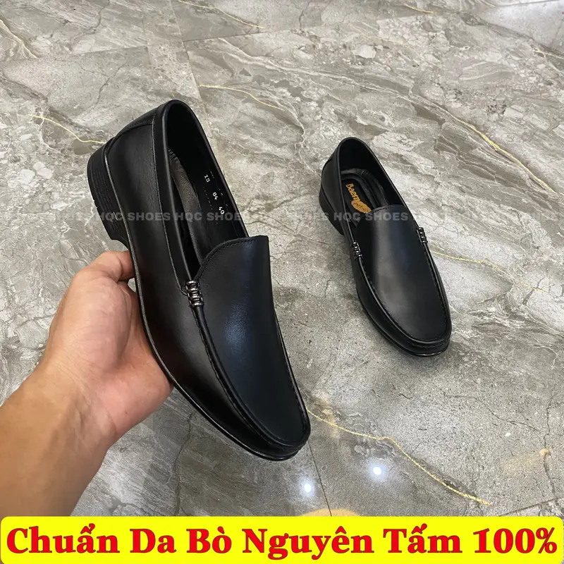 Giày lười nam da bò sáp đế cao su khâu viền chắc chắn HQ0190 Mũi vuông Shoes 4