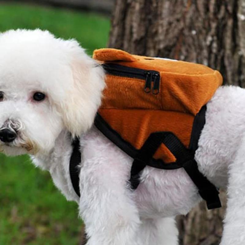 HEHUS og Backpack Saddle Bag Adjustable Pet Harness for Outdoor Brown Bear Pattern 2