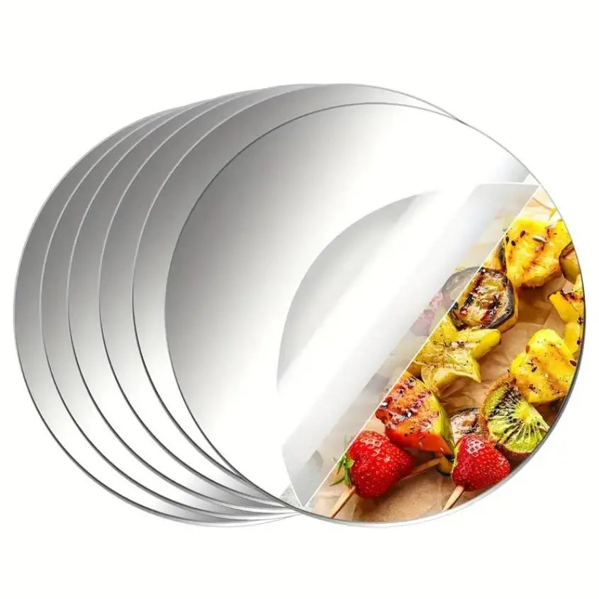 Disc acrylic mirror sticker bedroom living room stairs aisle wall sticker wall background decorative mirror self-adhesive
