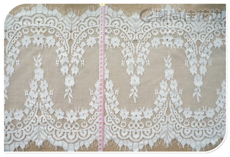 Product Introduction of 34cm Hot Selling Lace Eyelash Lace Clothing Accessories Lace Factory in Stock Wave Lace Embroidery Edge 23