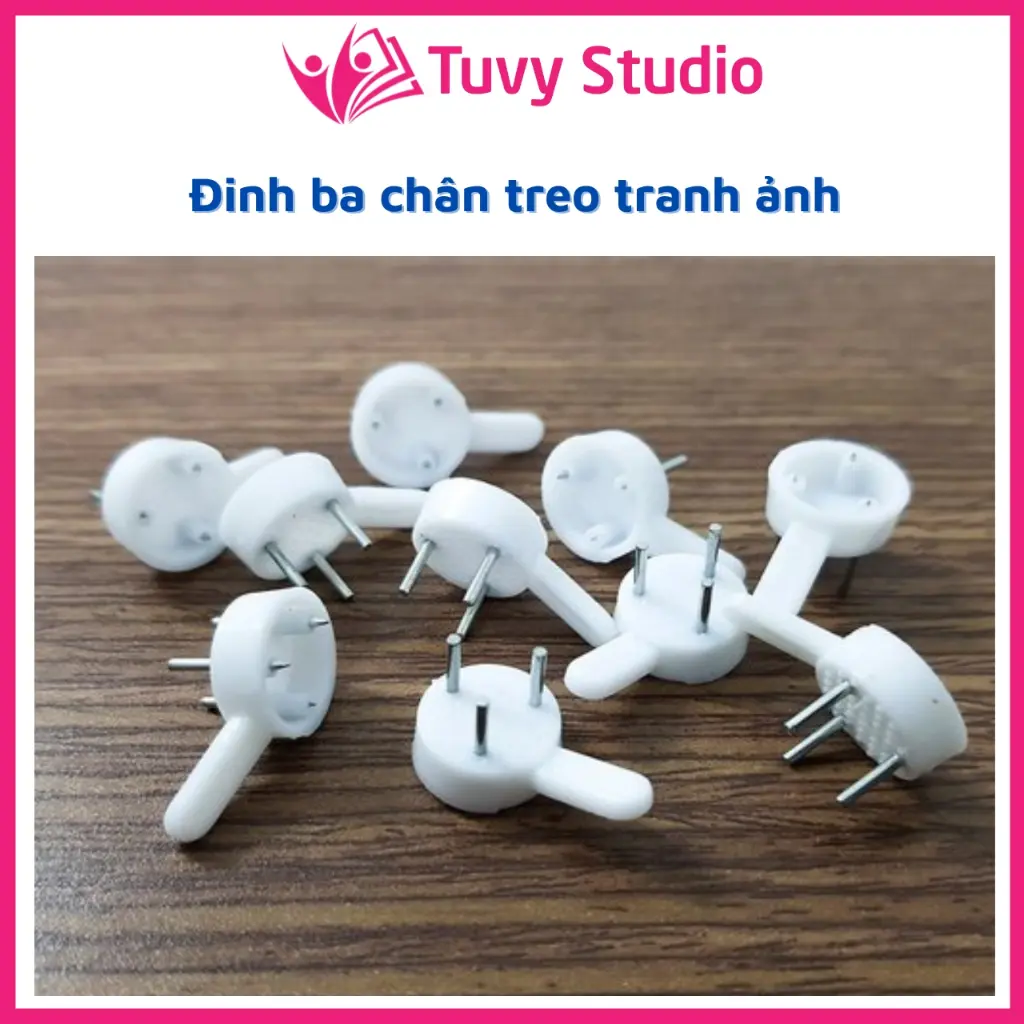 Đinh ba chân gói 6 cái treo tranh, khung ảnh không cần khoan tường