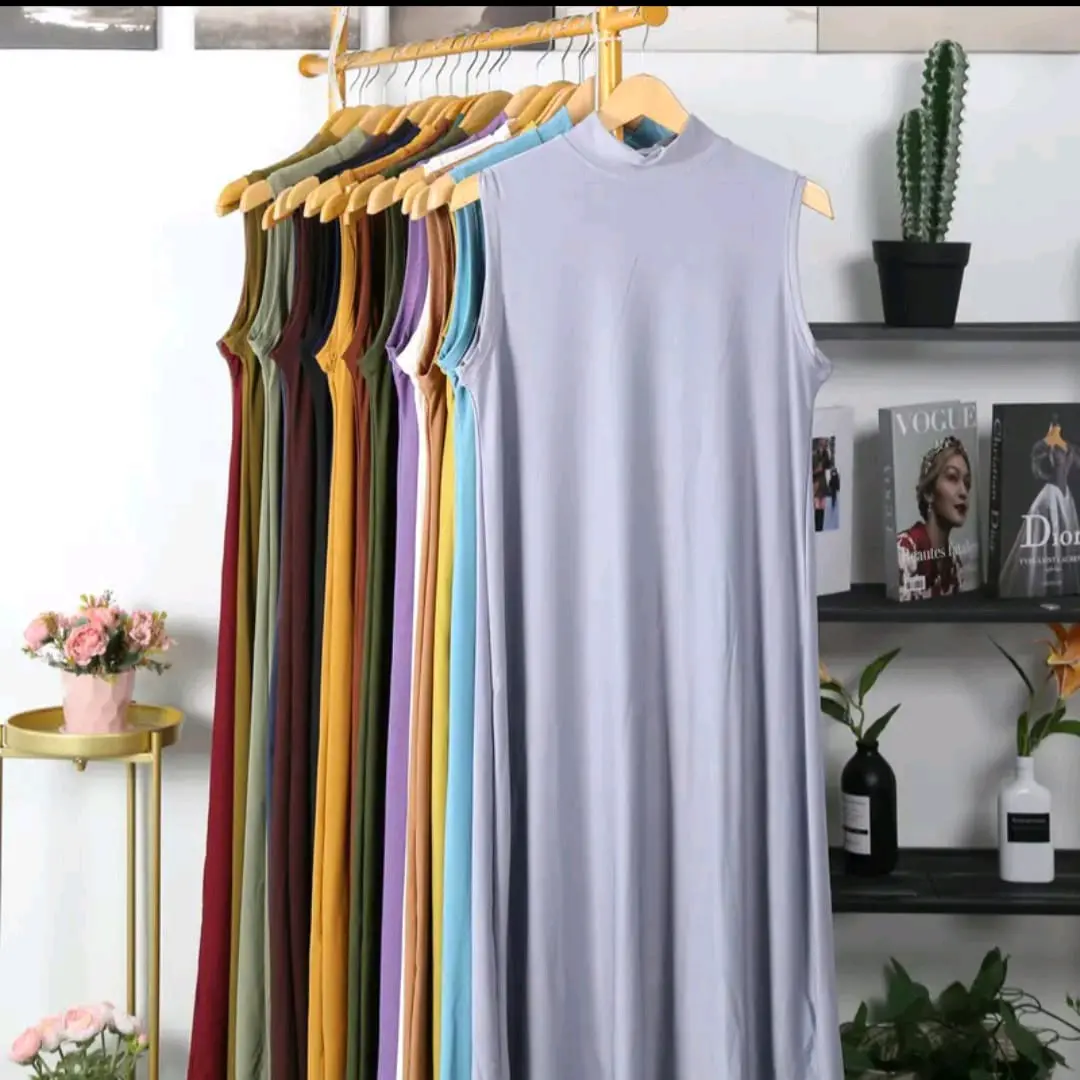 GAMIS YUKENSI JERSEY/ Manset daleman inner yukensi (kutung) bahan jersey super tebal adem lembut fhasion muslim warna hitam navy putih SINGLET DALAMAN GAMIS TANPA LENGAN melar merah