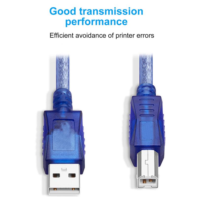 Cáp dữ liệu máy in USB, heihace, Phiên bản USB 2.0, A đến B, Tốc độ cao, Chiều dài 1,8 / 3 / 5M, Dây dữ liệu KVM, Thích hợp cho máy in được kết nối với máy tính 1