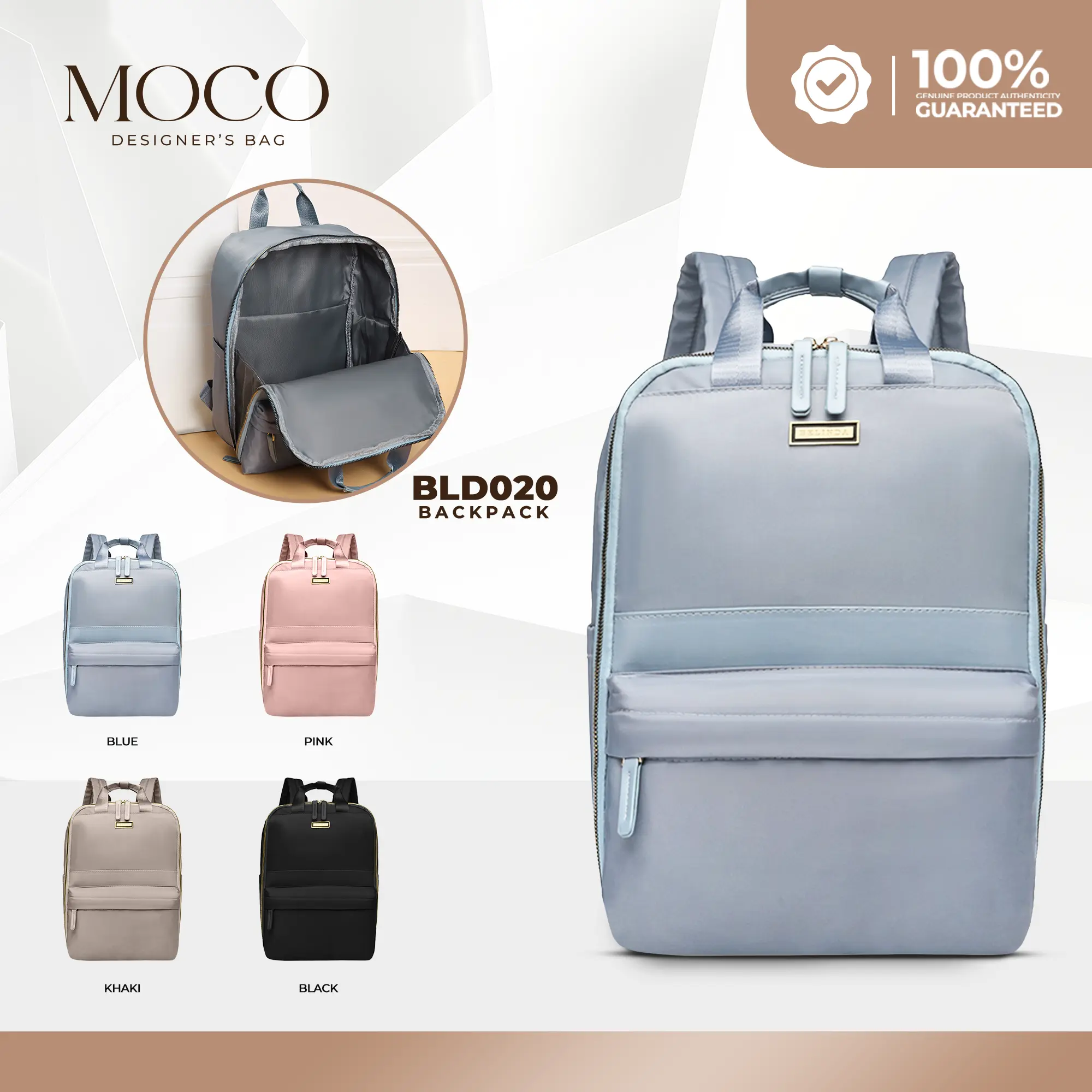 Moco Bags School Bag Large Capacity Backpack For Women High-end Korean Bagpack Casual Student Bag BLD020