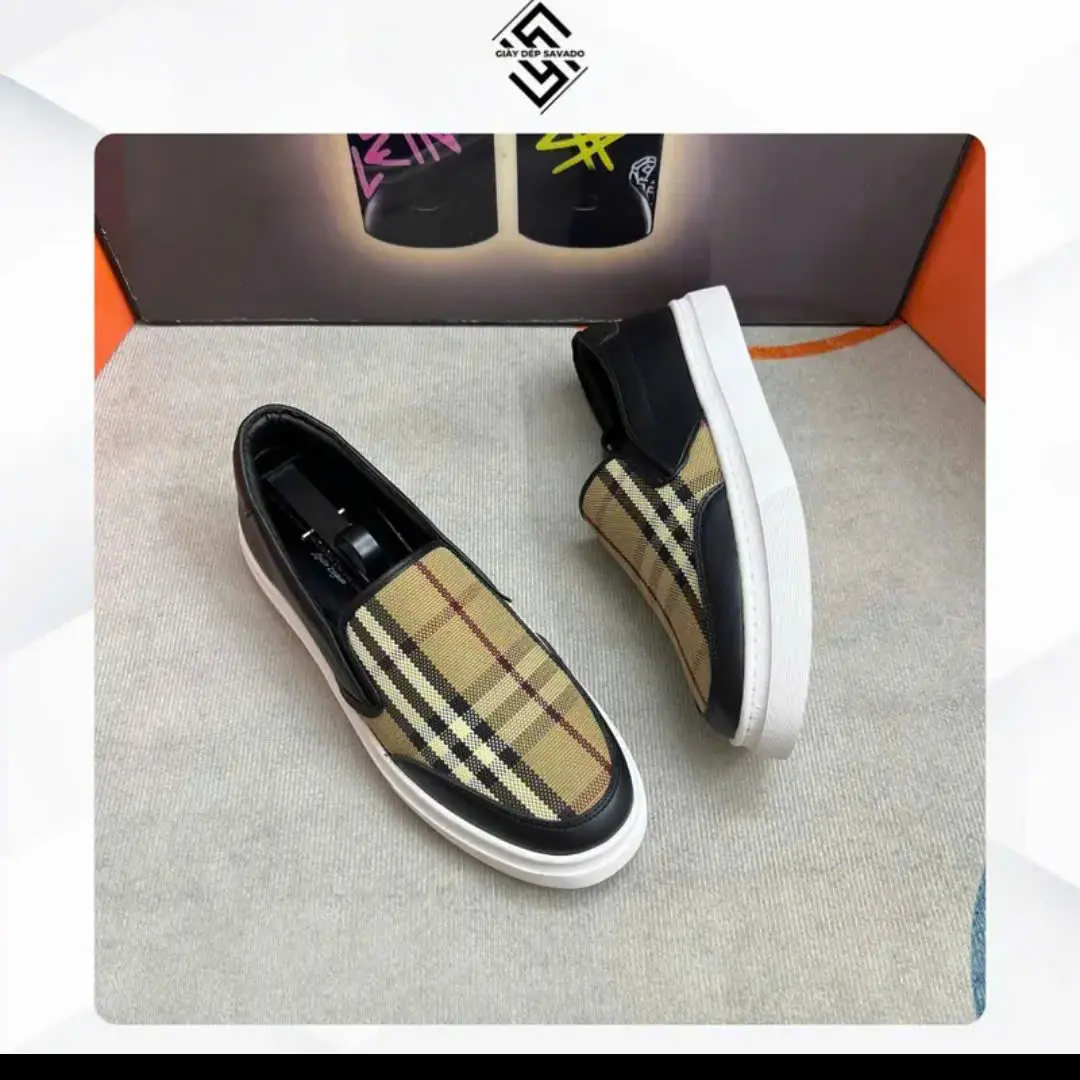 Giầy lười  nam nữ  bắp rang bơ Đủ  size 36-43.họa tiết kẻ,trẻ trung năng Động