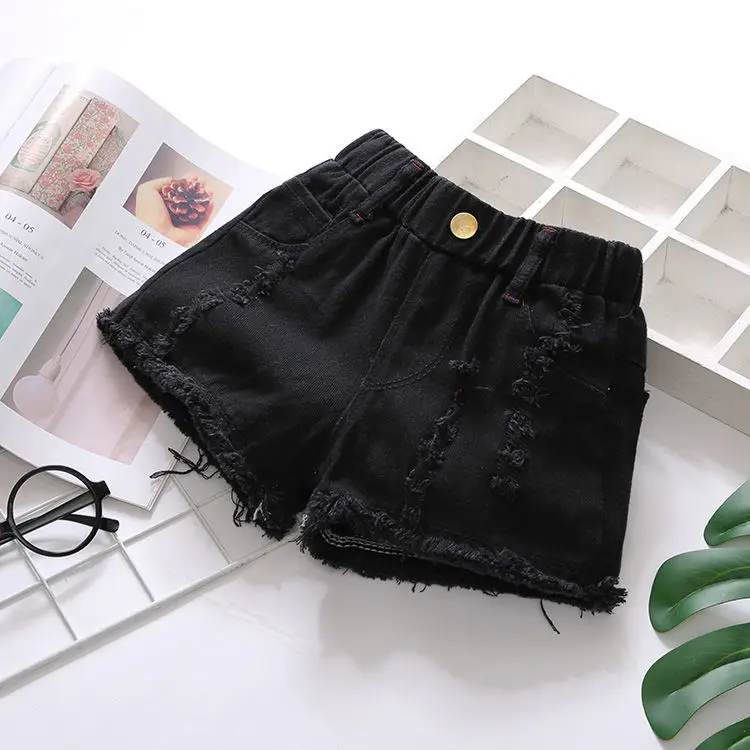 Quần Short Denim Mùa Hè Cho Bé Gái, Có Thể Mặc Ngoài Trời, Rách Màu Đen Và Trắng, Phong Cách Mới, Cho Trẻ Em Và Người Lớn, Cotton Mỏng, Thích Hợp Cho Trẻ Lớn Hơn, 2023 Có 125k Lựa Chọn Yêu Thích, Phong Cách Hàn Quốc, HK