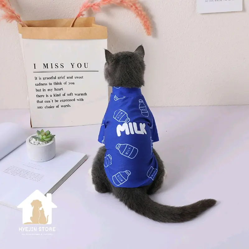 Milk Top | Baju anabul anjing kucing warna biru abu hitam 0