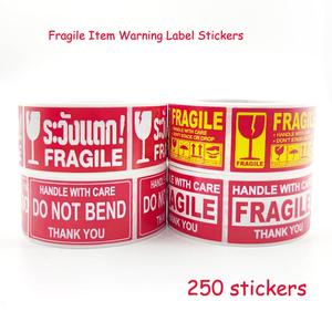 Fragile Warning Label Sticker, 250pcs/roll Fragile Item Warning Label Sticker, Waterproof & Anti-fading Label Sticker for Home & Office