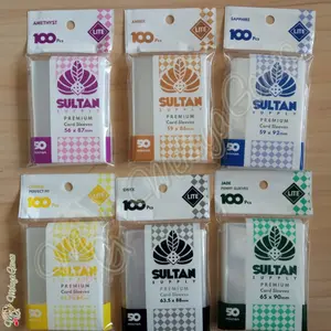 Sultan Lite Penny 100 Sleeves Amethyst Amber Sapphire Onyx Citrine Jade KPOP MTG Pokemon Plastik Kartu Photocard PC