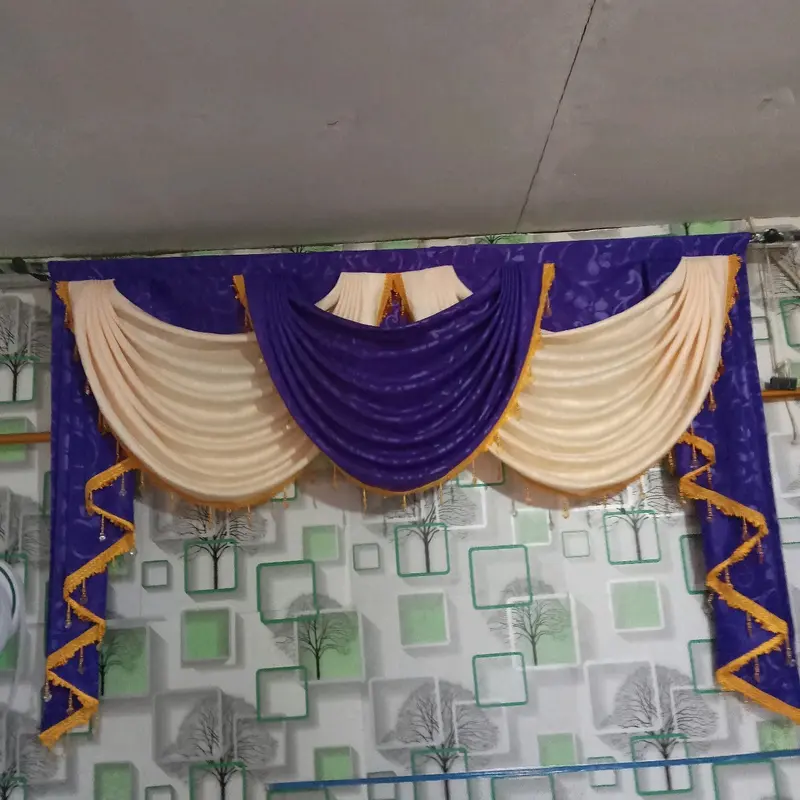 Rumbai Gorden Khusus Poni saja Model Gelombang Spanyol mewah jendela pintu gorden poni  mewah Curtain 3