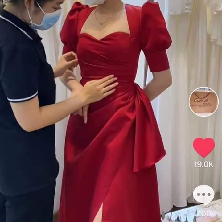 Váy cưới, Đầm cưới, Đầm thiết kế, Váy cưới đi bàn CD183 tay ngắn