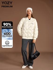 90% Down Jacket with 600 Fill Power Light and Warm, Migration Resistance, YOZY Premium Women's Down Jacket