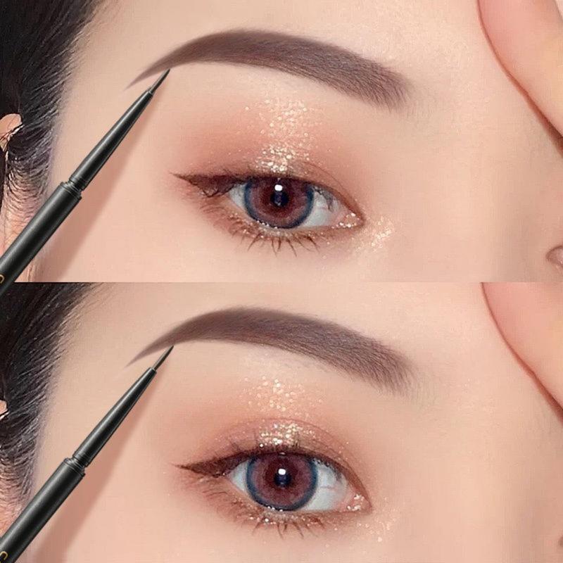 Chì Kẻ Mày Xoay Hai Đầu Kèm Cọ 2 Trong 1 Chì Kẻ Mày Dạng Lỏng Không Thấm Nước Chì Kẻ Mày Màu Nâu Đen Không Thấm Nước Lâu Dài Cố Định Lông Mày Hoang Dã Bán Uốn Bán Chạy
